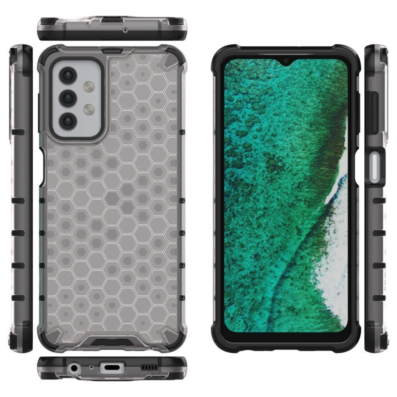 Korinio korpuso šarvuotas dangtelis su gelio rėmeliu, skirtas Samsung Galaxy A32 5G skaidrus