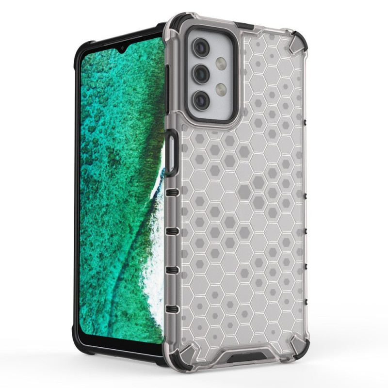 Korinio korpuso šarvuotas dangtelis su gelio rėmeliu, skirtas Samsung Galaxy A32 5G skaidrus