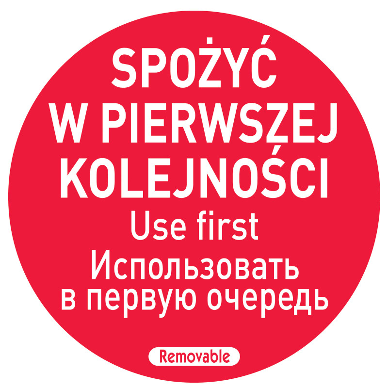 Valgyk pirmiausia maisto saugos lipdukai PL RU EN 500 vnt. Hendi 850152 Valgyk pirmiausia maisto saugos lipdukai PL RU EN 500 vnt. Hendi 850152