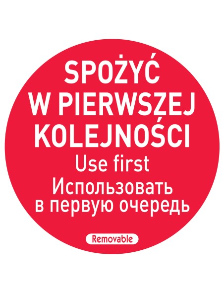 Valgyk pirmiausia maisto saugos lipdukai PL RU EN 500 vnt. Hendi 850152 Valgyk pirmiausia maisto saugos lipdukai PL RU EN 500 vnt. Hendi 850152
