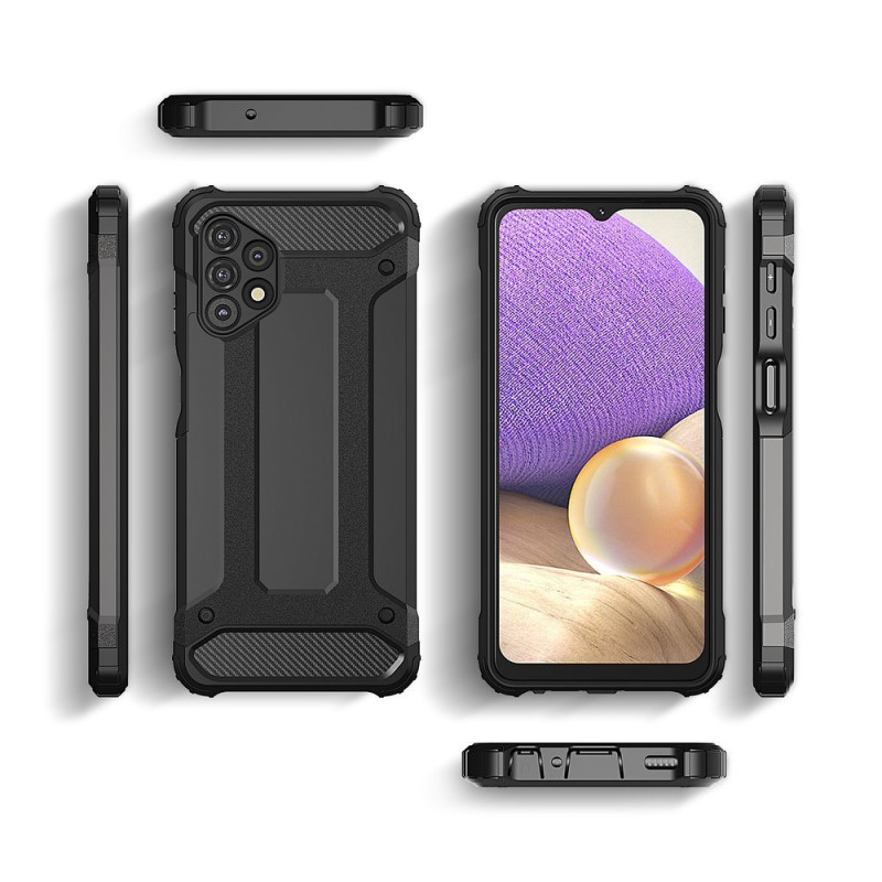 Hybrid Armor šarvuotas hibridinis dėklo dangtelis, skirtas Samsung Galaxy A32 5G juodas