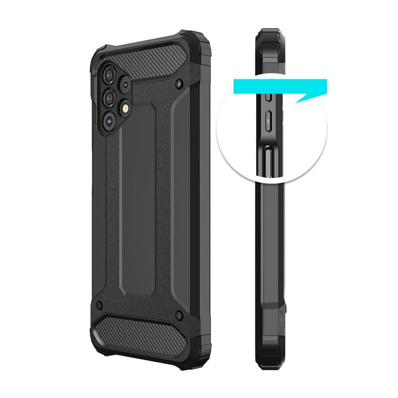 Hybrid Armor šarvuotas hibridinis dėklo dangtelis, skirtas Samsung Galaxy A32 5G juodas