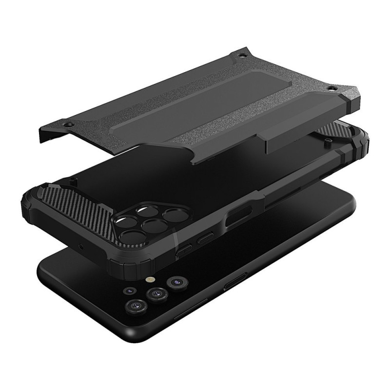 Hybrid Armor šarvuotas hibridinis dėklo dangtelis, skirtas Samsung Galaxy A32 5G juodas