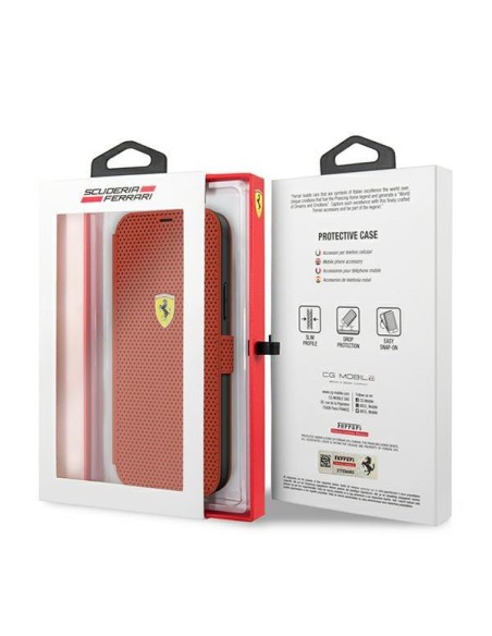 Ferrari Off Track Perforuotas dėklas iPhone 12 mini - raudonas Ferrari Off Track Perforuotas dėklas iPhone 12 mini - raudonas