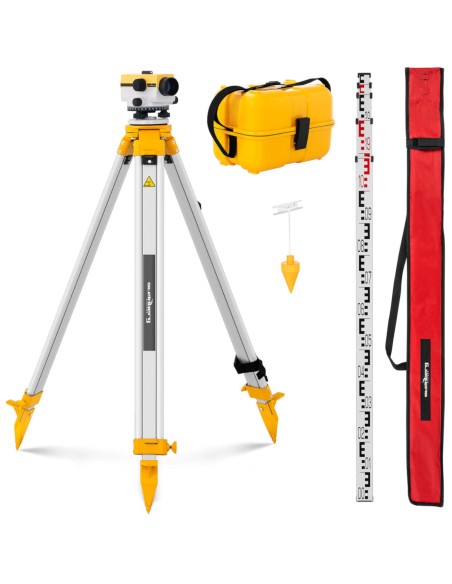 Optinis savaime išsilyginantis nivelyras su trikoju ir lazdele – padidinimas 20x sk. 34 mm Optinis savaime išsilyginantis nivelyras su trikoju ir lazdele – padidinimas 20x sk. 34 mm