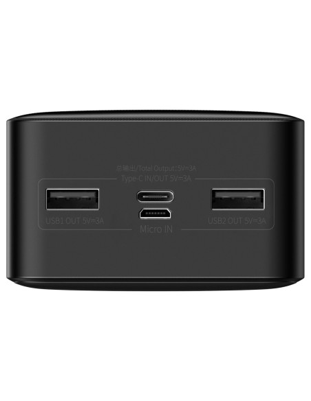 Bipow maitinimo blokas su ekranu 30000mAh USB-A microUSB laidas 0,25m juodas