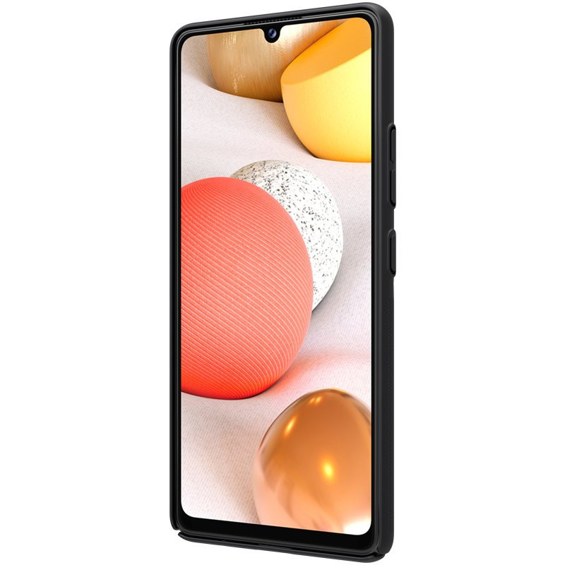 Nillkin Super Frosted Shield sustiprintas dėklo dangtelis, skirtas Samsung Galaxy A42 5G juodas