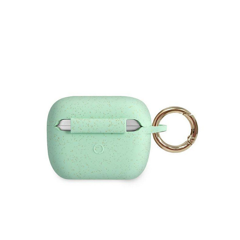 Guess Silicone Glitter dėklas, skirtas AirPods Pro – žalias