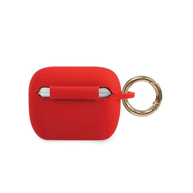 Guess Silicone Glitter dėklas, skirtas AirPods Pro – raudonas