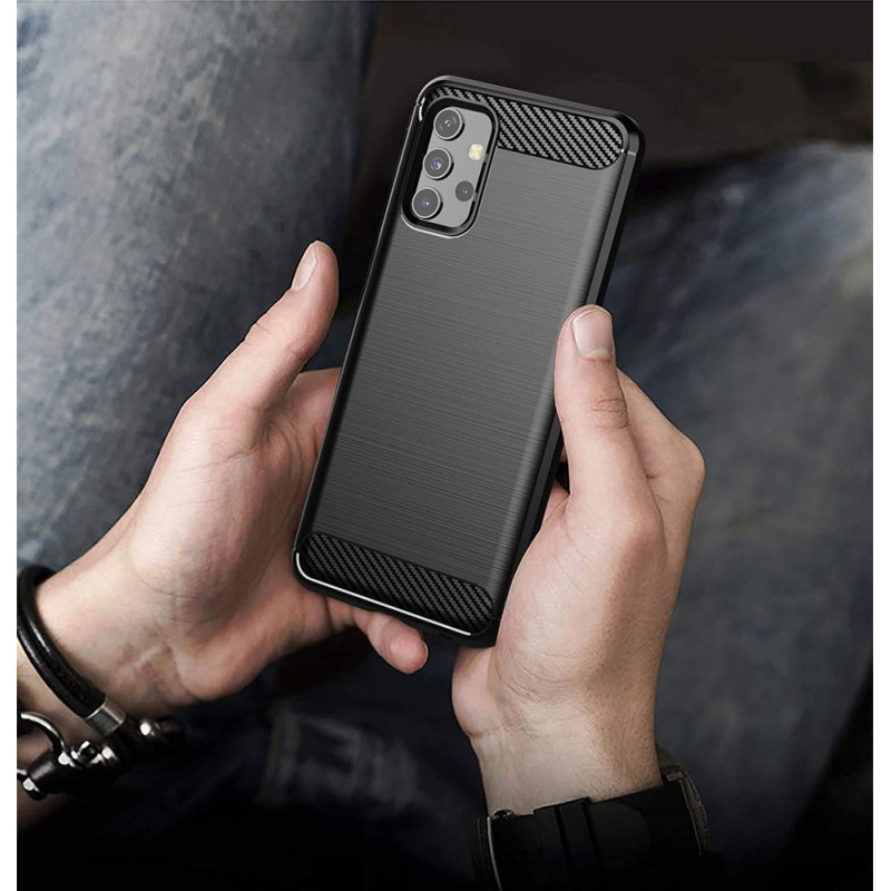 Carbon Case lankstus dangtelis Samsung Galaxy A32 5G juodas
