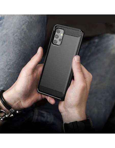 Carbon Case lankstus dangtelis Samsung Galaxy A32 5G juodas Carbon Case lankstus dangtelis Samsung Galaxy A32 5G juodas