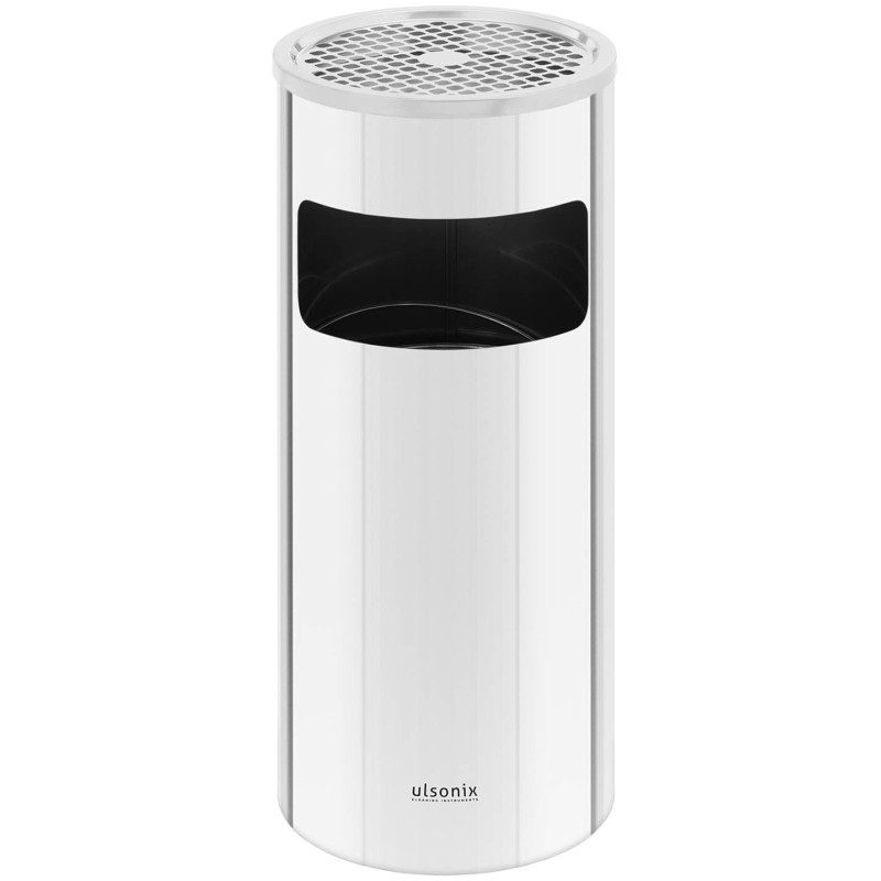 Miesto lauko šiukšliadėžė su peleninės skersmuo. 250 x 605 mm PLIENAS sidabras