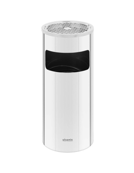 Miesto lauko šiukšliadėžė su peleninės skersmuo. 250 x 605 mm PLIENAS sidabras