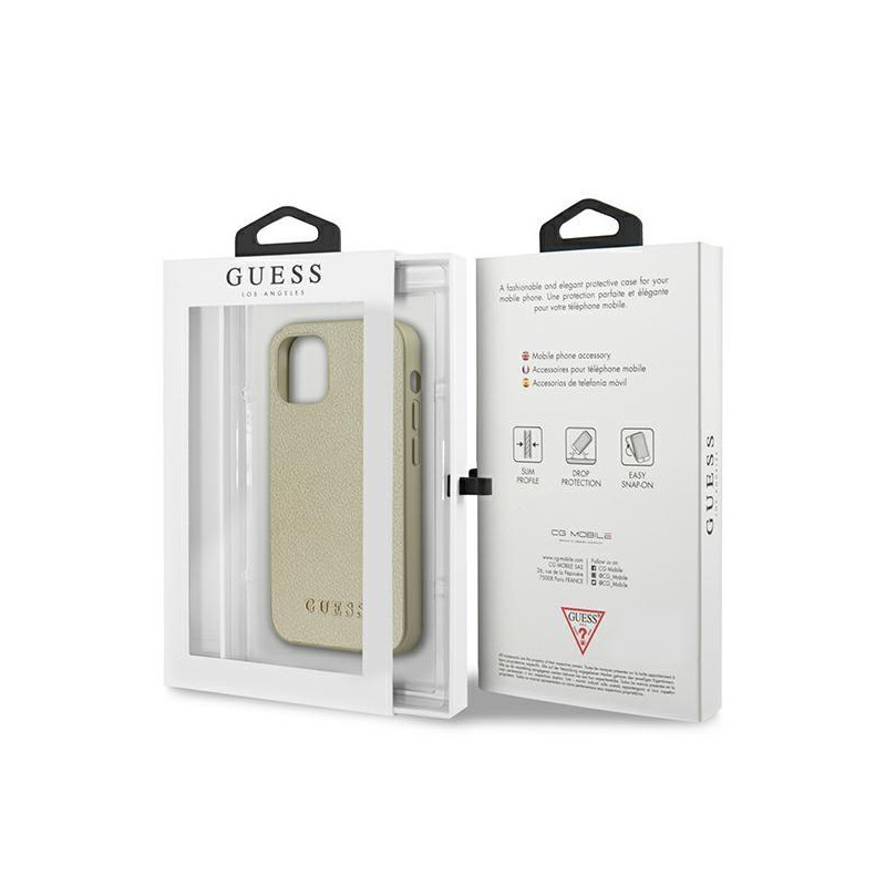 Guess Iridescent dėklas iPhone 12 mini - auksinis