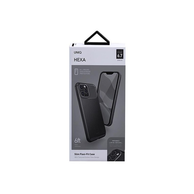 UNIQ Hexa dėklas, skirtas iPhone 12 Pro Max - juodas