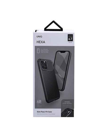 UNIQ Hexa dėklas, skirtas iPhone 12 Pro Max - juodas UNIQ Hexa dėklas, skirtas iPhone 12 Pro Max - juodas