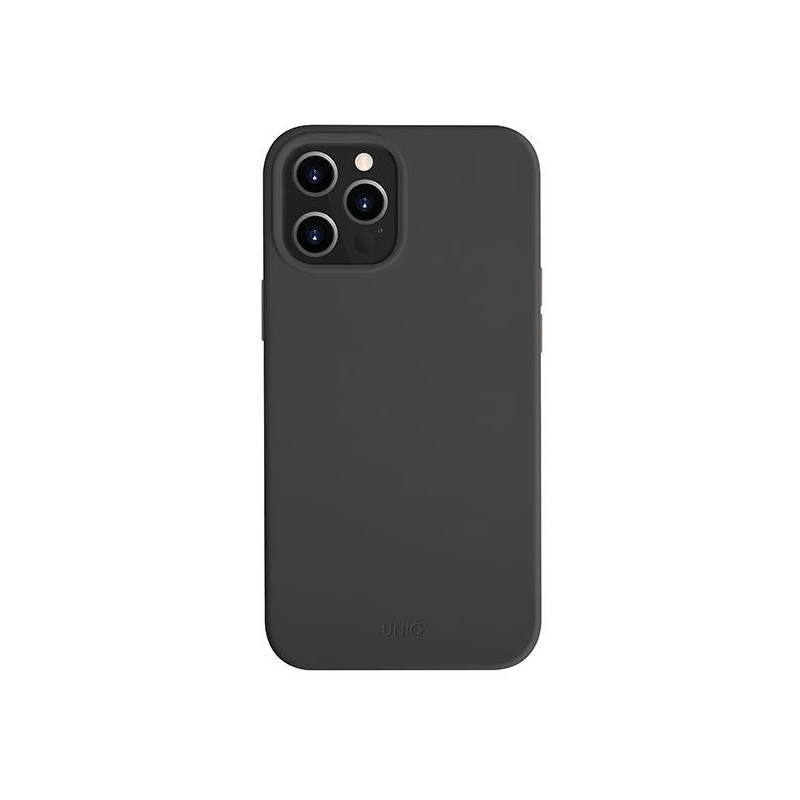 Uniq Lino Hue dėklas, skirtas iPhone 12 Pro Max - juodas Uniq Lino Hue dėklas, skirtas iPhone 12 Pro Max - juodas