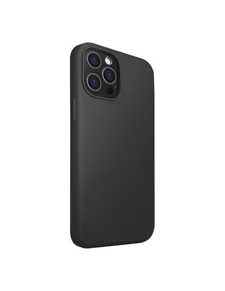 Uniq Lino Hue dėklas, skirtas iPhone 12 Pro Max - juodas Uniq Lino Hue dėklas, skirtas iPhone 12 Pro Max - juodas