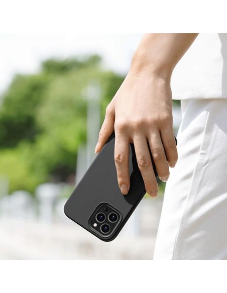 Uniq Lino Hue dėklas, skirtas iPhone 12 Pro Max - juodas Uniq Lino Hue dėklas, skirtas iPhone 12 Pro Max - juodas