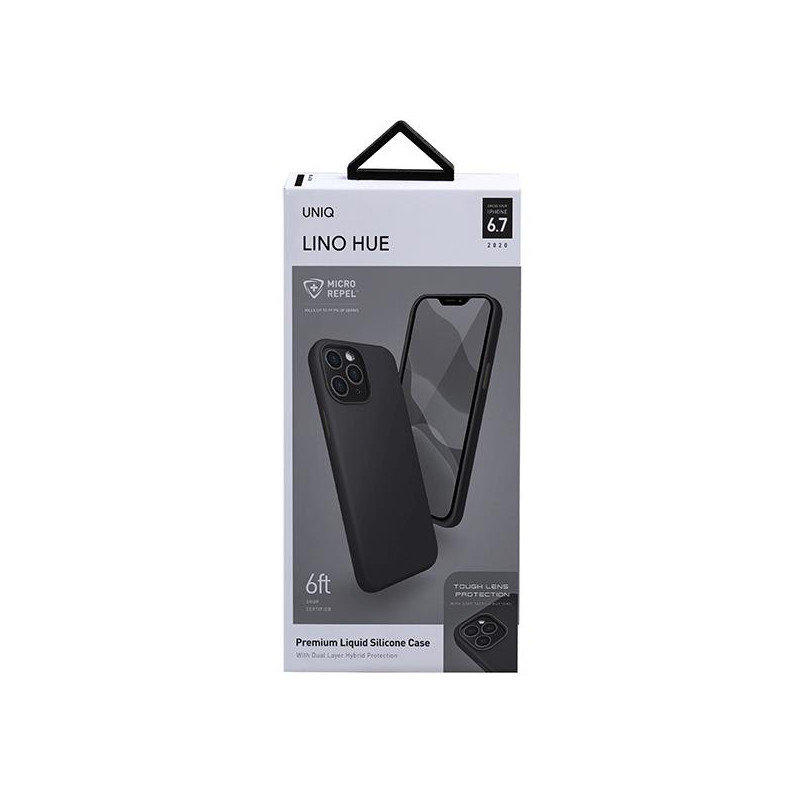 Uniq Lino Hue dėklas, skirtas iPhone 12 Pro Max - juodas