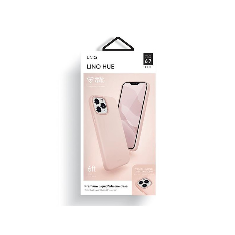 Uniq Lino Hue dėklas, skirtas iPhone 12 Pro Max - rožinis
