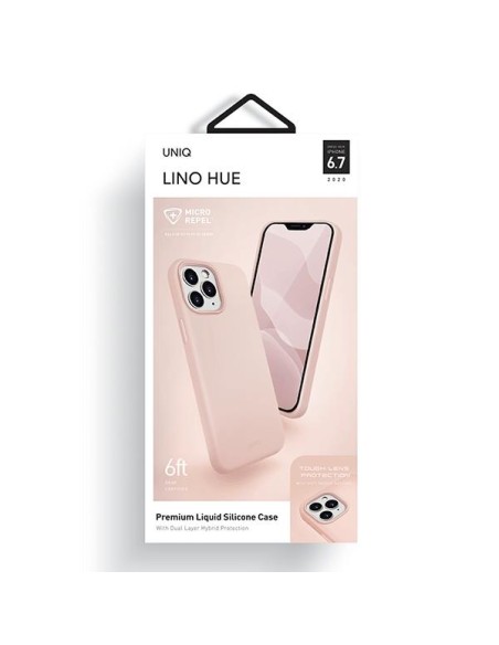 Uniq Lino Hue dėklas, skirtas iPhone 12 Pro Max - rožinis Uniq Lino Hue dėklas, skirtas iPhone 12 Pro Max - rožinis