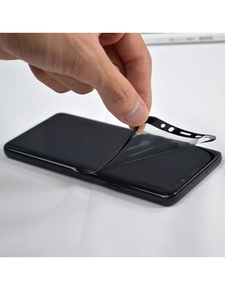 3D Edge Nano Flexi Glass Stiklo plėvelė viso ekrano grūdintas stiklas su rėmeliu Samsung Galaxy S21 Ultra 5G Transparent