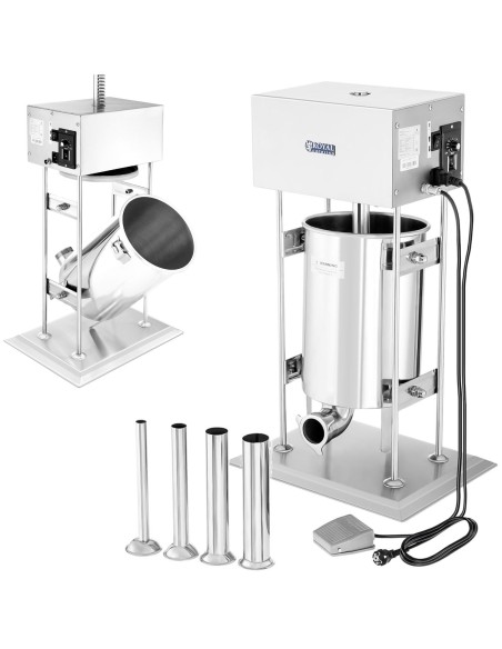 Elektrinis dešrų užpildas su Royal Catering varikliu + 4 piltuvėliai 10L Elektrinis dešrų užpildas su Royal Catering varikliu + 4 piltuvėliai 10L