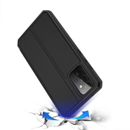 DUX DUCIS Skin X dėklo dėklo dangtelis su atvartu, skirtas Samsung Galaxy A72 4G juodas