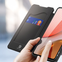 DUX DUCIS Skin X dėklo dėklo dangtelis su atvartu, skirtas Samsung Galaxy A72 4G juodas