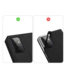 DUX DUCIS Skin X dėklo dėklo dangtelis su atvartu, skirtas Samsung Galaxy A72 4G juodas