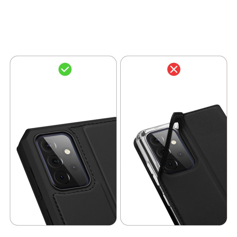 DUX DUCIS Skin X dėklo dėklo dangtelis su atvartu, skirtas Samsung Galaxy A72 4G juodas