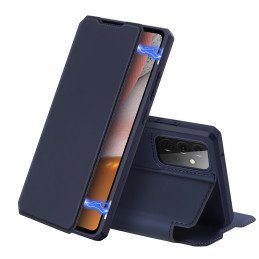 DUX DUCIS Skin X dėklo dėklo dangtelis su atvartu, skirtas Samsung Galaxy A72 4G mėlynai