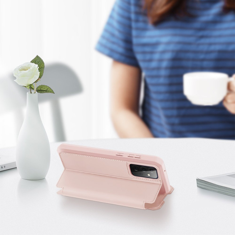 DUX DUCIS Skin X dėklo dėklo dangtelis su atvartu, skirtas Samsung Galaxy A72 4G rožinė