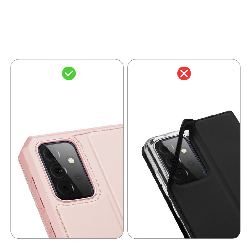 DUX DUCIS Skin X dėklo dėklo dangtelis su atvartu, skirtas Samsung Galaxy A72 4G rožinė