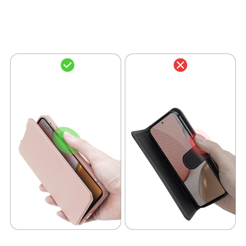 DUX DUCIS Skin X dėklo dėklo dangtelis su atvartu, skirtas Samsung Galaxy A72 4G rožinė