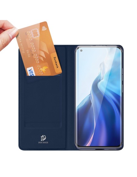 DUX DUCIS Skin Pro dėklo dėklo dangtelis su atvartu, skirtas Xiaomi Mi 11 blue DUX DUCIS Skin Pro dėklo dėklo dangtelis su atvartu, skirtas Xiaomi Mi 11 blue