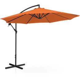 Sodo skėtis ant rankos, apvaliai pakreipiamas, sk. 300 cm oranžinės spalvos