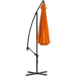Sodo skėtis ant rankos, apvaliai pakreipiamas, sk. 300 cm oranžinės spalvos