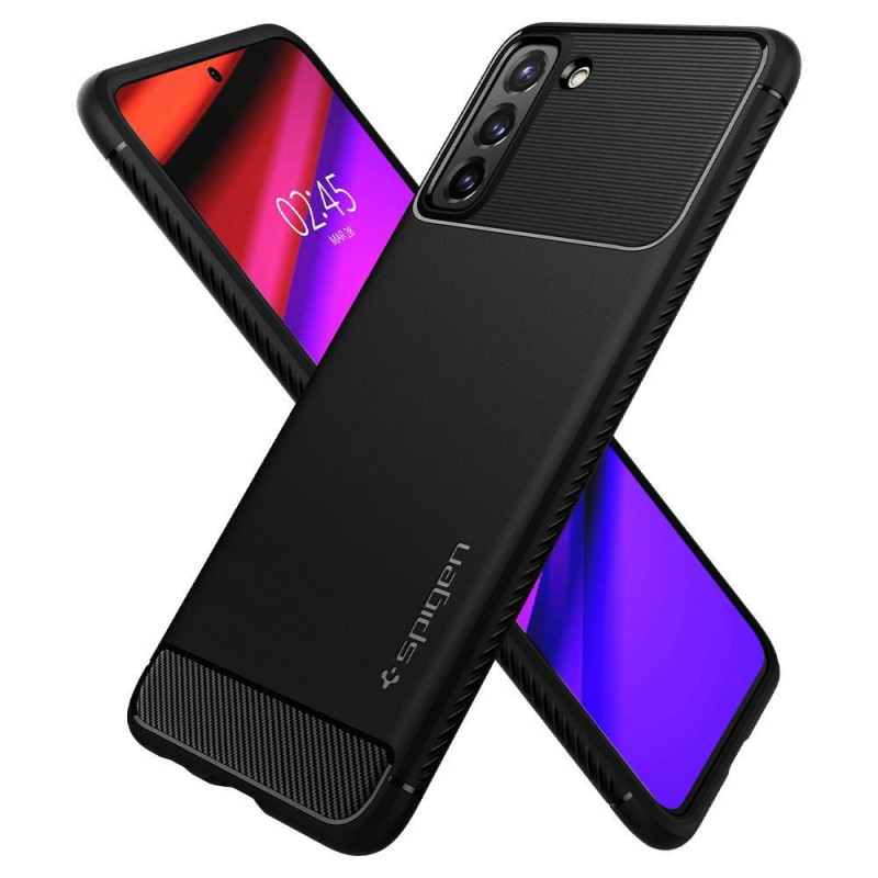 Spigen Rugged Armor dėklas, skirtas Samsung Galaxy S21 - matinė juoda