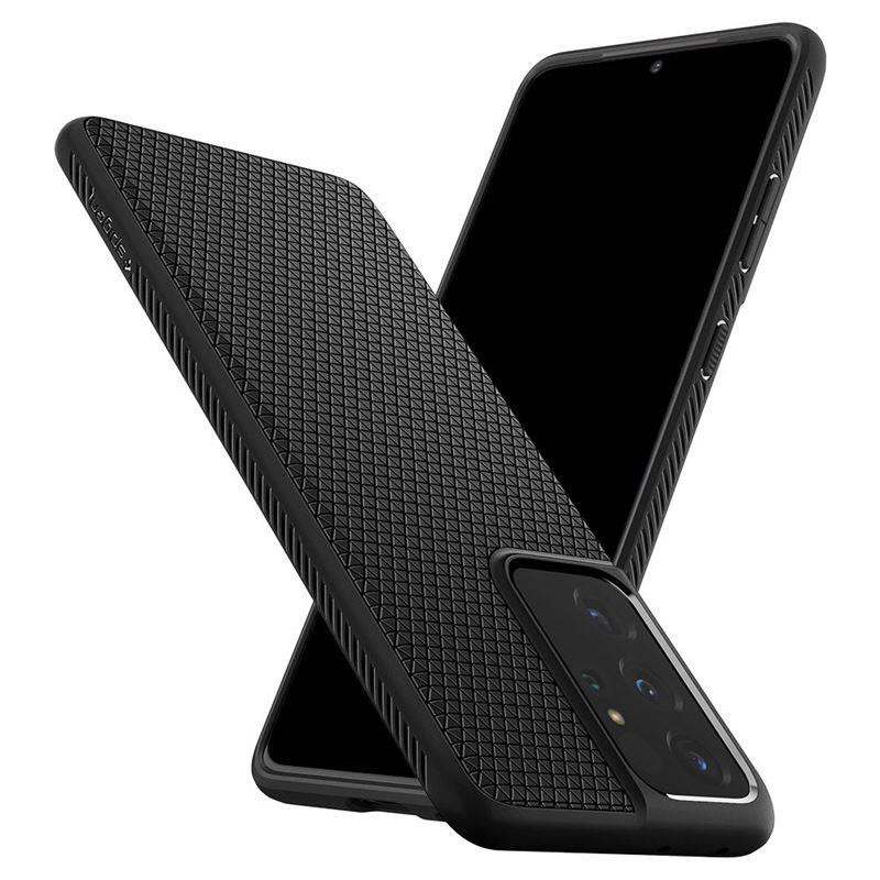 Spigen Liquid Air dėklas, skirtas Samsung Galaxy S21 Ultra - matinė juoda