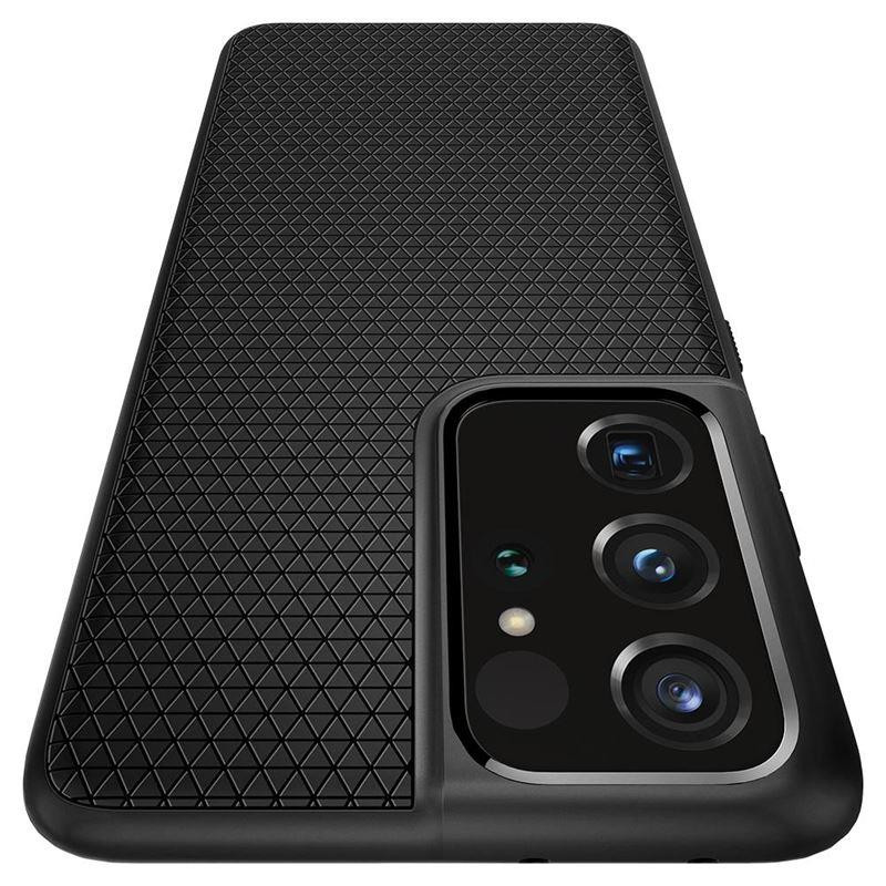 Spigen Liquid Air dėklas, skirtas Samsung Galaxy S21 Ultra - matinė juoda
