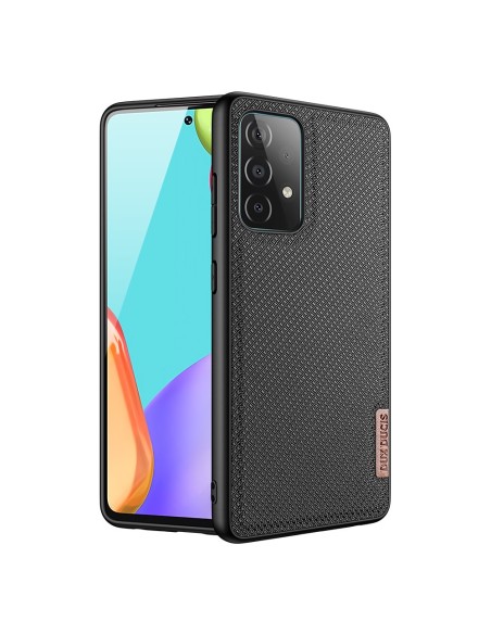 Dux Ducis Fino dėklo dangtelis, padengtas nailono medžiaga, skirtas Samsung Galaxy A72 4G juodas
