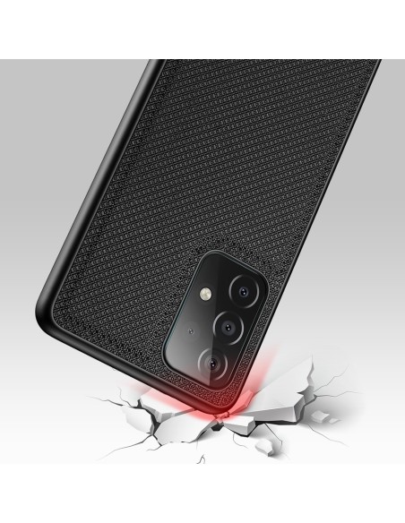 Dux Ducis Fino dėklo dangtelis, padengtas nailono medžiaga, skirtas Samsung Galaxy A72 4G juodas