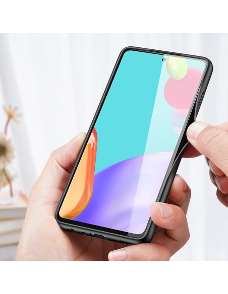 Dux Ducis Fino dėklo dangtelis, padengtas nailono medžiaga, skirtas Samsung Galaxy A72 4G juodas