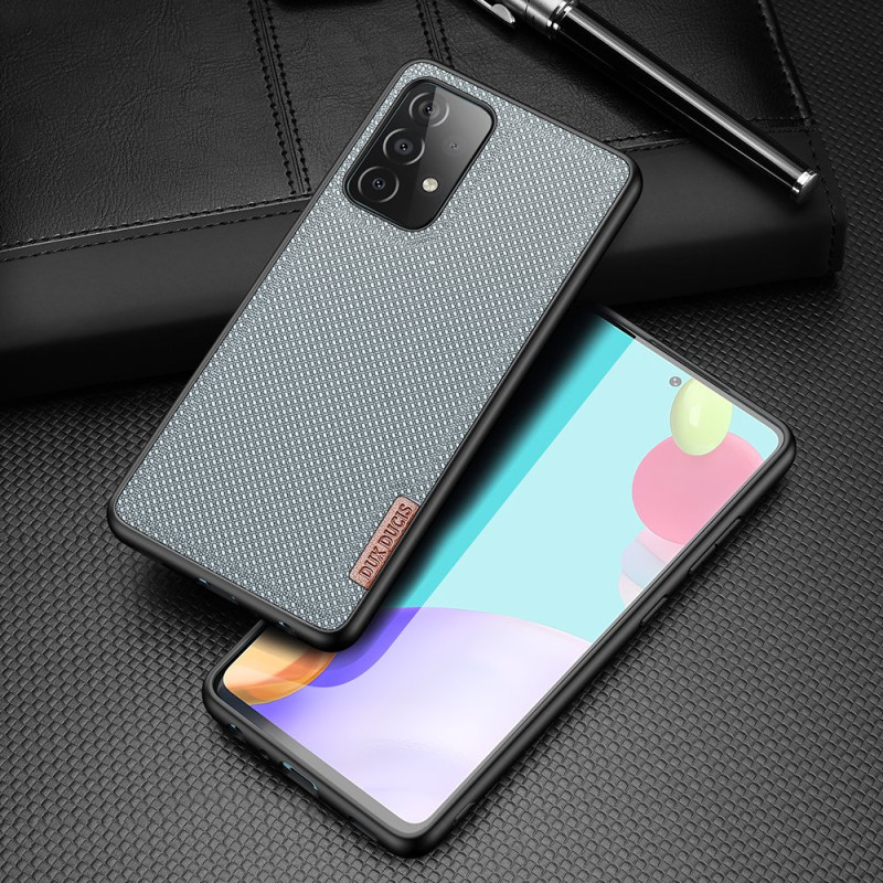 Dux Ducis Fino dėklo dangtelis, padengtas nailono medžiaga, skirtas Samsung Galaxy A72 4G pilkas
