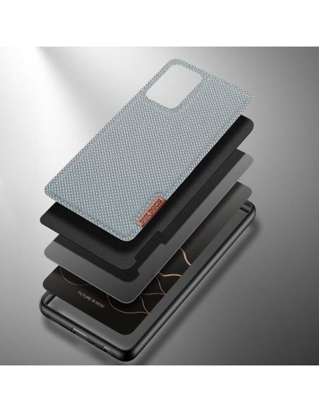 Dux Ducis Fino dėklo dangtelis, padengtas nailono medžiaga, skirtas Samsung Galaxy A72 4G pilkas Dux Ducis Fino dėklo dangtelis, padengtas nailono medžiaga, skirtas Samsung Galaxy A72 4G pilkas