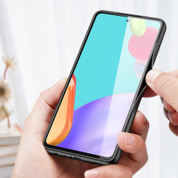 Dux Ducis Fino dėklo dangtelis, padengtas nailono medžiaga, skirtas Samsung Galaxy A72 4G pilkas