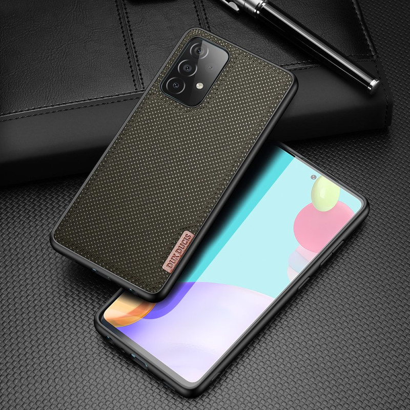 Dux Ducis Fino dėklo dangtelis, padengtas nailono medžiaga, skirtas Samsung Galaxy A72 4G žaliai