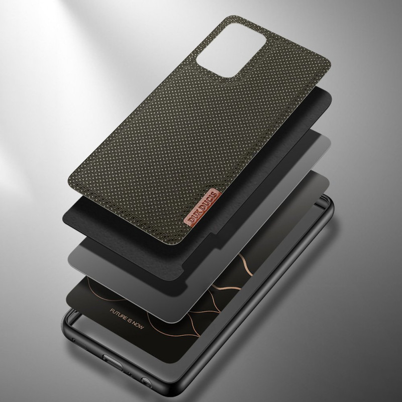 Dux Ducis Fino dėklo dangtelis, padengtas nailono medžiaga, skirtas Samsung Galaxy A72 4G žaliai
